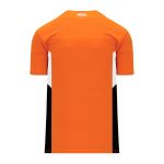 BA1763 One Button Baseball Jersey - Orange/Black/White - Back
