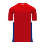 BA1763 One Button Baseball Jersey - Red/Royal/White - Back