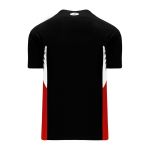 BA1763 One Button Baseball Jersey - Black/Red/White - Back
