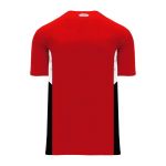 BA1763 One Button Baseball Jersey - Red/Black/White - Back
