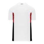 BA1763 One Button Baseball Jersey - White/Black/Red - Back