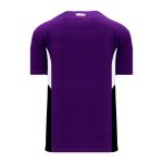 BA1763 One Button Baseball Jersey - Purple/Black/White - Back