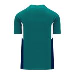 BA1763 One Button Baseball Jersey - Pacific Teal/Navy/White - Back