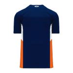 BA1763 One Button Baseball Jersey - Navy/Orange/White - Back