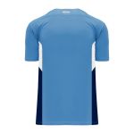 BA1763 One Button Baseball Jersey - Sky/White/Navy - Back