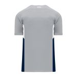 BA1763 One Button Baseball Jersey - Grey/Navy/White - Back