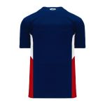BA1763 One Button Baseball Jersey - Navy/Red/White - Back
