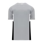 BA1763 One Button Baseball Jersey - Grey/White/Black - Back