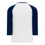 BA1846 Pullover Baseball Jersey - White/Navy - Back