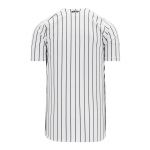 BA524 Full Button Baseball Jersey - White/Black - Back