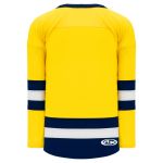 H6500 League Hockey Jersey - Maize/White/Navy - Back
