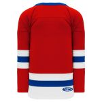 H6500 League Hockey Jersey - Red/Royal/White - Back
