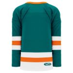 H6500 League Hockey Jersey - Pacific Teal/White/Orange - Back