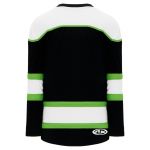 H7500 Select Hockey Jersey - Black/White/Lime Green - Back