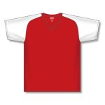 Athletic Knit A1375-208 Apparel Short Sleeve Shirt - Red/White - Front