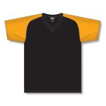 Athletic Knit A1375-212 Apparel Short Sleeve Shirt - Black/Gold - Front