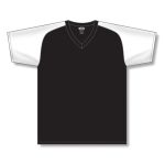 Athletic Knit A1375-221 Apparel Short Sleeve Shirt - Black/White - Front