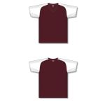 Athletic Knit A1375-233 Apparel Short Sleeve Shirt - Maroon/White - Full