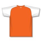 Athletic Knit A1375-238 Apparel Short Sleeve Shirt - Orange/White - Rear