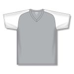 Athletic Knit A1375-245 Apparel Short Sleeve Shirt - Grey/White - Front
