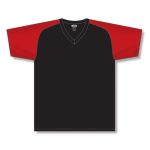 Athletic Knit A1375-249 Apparel Short Sleeve Shirt - Black/Red - Front