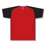 Athletic Knit A1375-264 Apparel Short Sleeve Shirt - Red/Black - Front