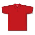 Athletic Knit A1810-005 Apparel Polo Shirt - Red - Front