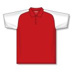 Athletic Knit A1815-208 Apparel Polo Shirt - Red/White - Front