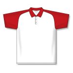 Athletic Knit A1815-209 Apparel Polo Shirt - White/Red - Front