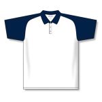 Athletic Knit A1815-217 Apparel Polo Shirt - White/Navy - Front