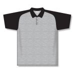 Athletic Knit A1815-920 Apparel Polo Shirt - Heather Grey/Black - Front