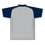 Athletic Knit A1815-921 Apparel Polo Shirt - Heather Grey/Navy - Rear