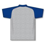 Athletic Knit A1815-922 Apparel Polo Shirt - Heather Grey/Royal - Rear