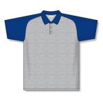 Athletic Knit A1815-922 Apparel Polo Shirt - Heather Grey/Royal - Front