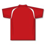Athletic Knit A1820-208 Apparel Polo Shirt - Red/White - Rear
