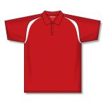 Athletic Knit A1820-208 Apparel Polo Shirt - Red/White - Front