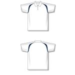 Athletic Knit A1820-217 Apparel Polo Shirt - White/Navy - Full