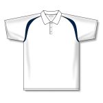 Athletic Knit A1820-217 Apparel Polo Shirt - White/Navy - Front