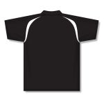 Athletic Knit A1820-221 Apparel Polo Shirt - Black/White - Rear