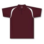 Athletic Knit A1820-233 Apparel Polo Shirt - Maroon/White - Front