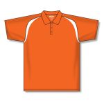 Athletic Knit A1820-238 Apparel Polo Shirt - Orange/White - Front