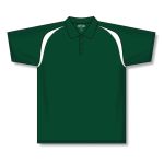 Athletic Knit A1820-260 Apparel Polo Shirt - Dark Green/White - Front