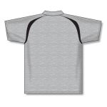 Athletic Knit A1820-920 Apparel Polo Shirt - Heather Grey/Black - Rear