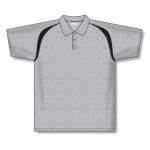 Athletic Knit A1820-920 Apparel Polo Shirt - Heather Grey/Black - Front