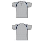 Athletic Knit A1820-921 Apparel Polo Shirt - Heather Grey/Navy - Full