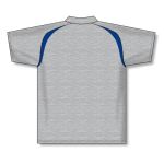 Athletic Knit A1820-922 Apparel Polo Shirt - Heather Grey/Royal - Rear