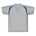 Athletic Knit A1820-922 Apparel Polo Shirt - Heather Grey/Royal - Front