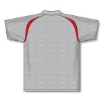 Athletic Knit A1820-923 Apparel Polo Shirt - Heather Grey/Red - Rear