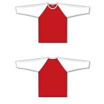 Athletic Knit A1846-208 Apparel Long Sleeve Shirt - Red/White - Full
