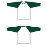Athletic Knit A1846-279 Apparel Long Sleeve Shirt - White/Dark Green - Full